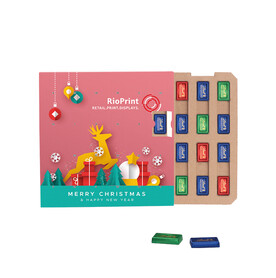 Täfelchen Adventskalender ECO, Papier Inlay, Lindt Schokotäfelchen bedrucken, Art.-Nr. 1265.00010
