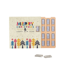 Täfelchen Adventskalender ECO, Graspapier, Papier Inlay, Alpenmilch Schokotäfelchen bedrucken, Art.-Nr. 1265.00016