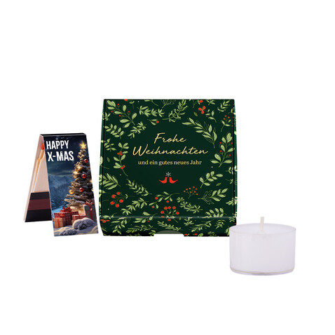 Klappbox S, Teelichter &amp; Streichhölzer X-Mas bedrucken, Art.-Nr. 1269.00011