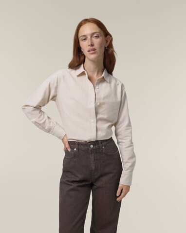 Stella Oxford Shirt - Das Damen-Oxfordhemd - Beige Oxford - L bedrucken, Art.-Nr. STWW971C3621L Stella Oxford Shirt - Das Damen-Oxfordhemd - Beige Oxford - L bedrucken, Art.-Nr. STWW971C3621L