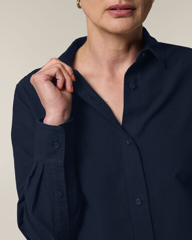 Stella Oxford Shirt - Das Damen-Oxfordhemd - French Navy - XXL bedrucken, Art.-Nr. STWW971C7272X