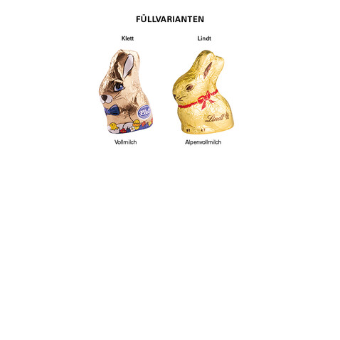 Geschenkbox Mini Hasenohren, Lindt Osterhase bedrucken, Art.-Nr. 1271.00001