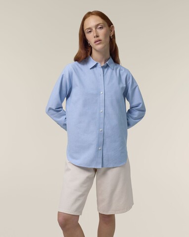 Stella Oxford Shirt - Das Damen-Oxfordhemd - Blue Oxford - M bedrucken, Art.-Nr. STWW971C3631M Stella Oxford Shirt - Das Damen-Oxfordhemd - Blue Oxford - M bedrucken, Art.-Nr. STWW971C3631M