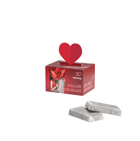 Geschenkbox Mini Herz, Alpenmilch Schokotäfelchen bedrucken, Art.-Nr. 1271.00035