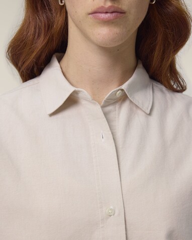 Stella Oxford Shirt - Das Damen-Oxfordhemd - Beige Oxford - M bedrucken, Art.-Nr. STWW971C3621M