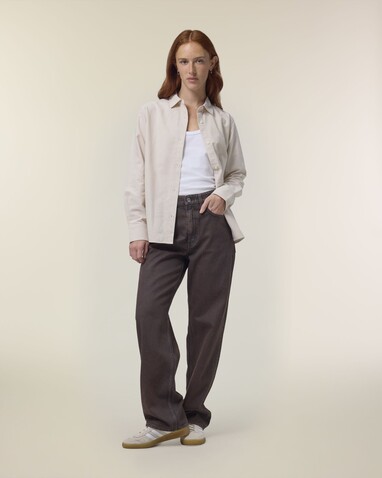 Stella Oxford Shirt - Das Damen-Oxfordhemd - Beige Oxford - S bedrucken, Art.-Nr. STWW971C3621S