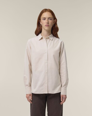 Stella Oxford Shirt - Das Damen-Oxfordhemd - Beige Oxford - M bedrucken, Art.-Nr. STWW971C3621M