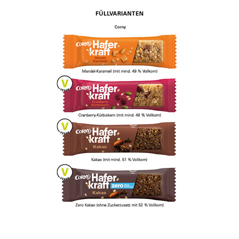 Corny Haferkraft Riegel, Cranberry-Kürbiskern bedrucken, Art.-Nr. 1273.00004