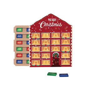 Täfelchen Adventskalender Haus ECO, 24 Lindt Schokotäfelchen bedrucken, Art.-Nr. 1277.00002