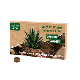 Wachsender Adventskalender Eco L, Papierblister, 24 Samentütchen &amp;amp; Substrattabletten bedrucken, Art.-Nr. 1286.00007