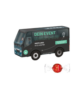 3D-Präsent Bus, Lindt LINDOR Milchkugeln bedrucken, Art.-Nr. 1297.00029