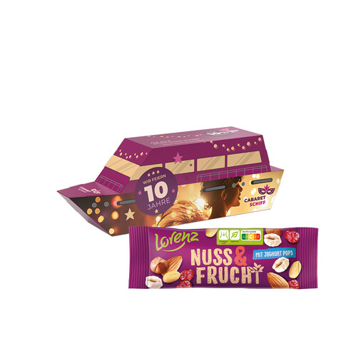 3D-Präsent Schiff, Lorenz Nuss &amp; Frucht bedrucken, Art.-Nr. 1297.00036