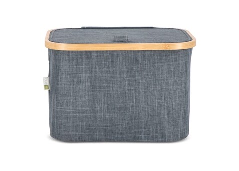 Folding basket Sogne 38x26x25cm - Dunkelgrau bedrucken, Art.-Nr. LT57103-N0060