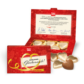 PRÄSENTBOX „BUSINESS” MIT LINDT SCHOKOHERZEN bedrucken, Art.-Nr. 91225