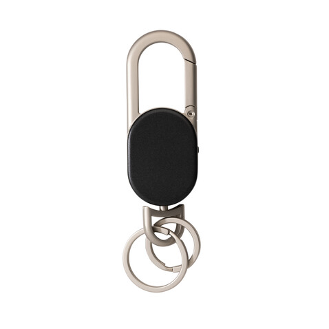 Schlüsselanhänger Keyfinder mit weltweiter Ortung und USB-C schwarz, grau bedrucken, Art.-Nr. P301.6301