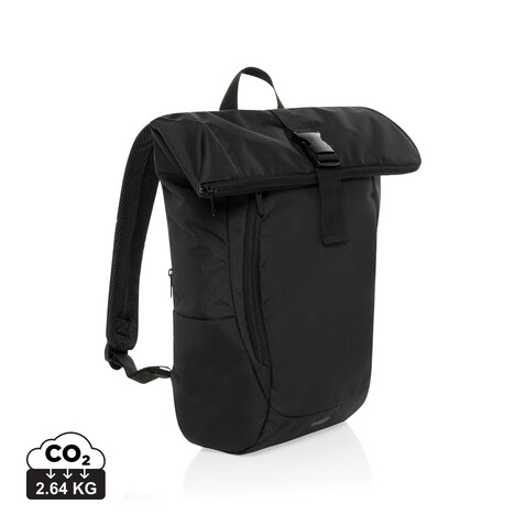 Swiss Peak Aware™ RPET Leonard 15,6&quot;-Laptop-Rucksack schwarz bedrucken, Art.-Nr. P763.4601