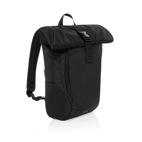 Swiss Peak Aware™ RPET Leonard 15,6&quot;-Laptop-Rucksack schwarz bedrucken, Art.-Nr. P763.4601