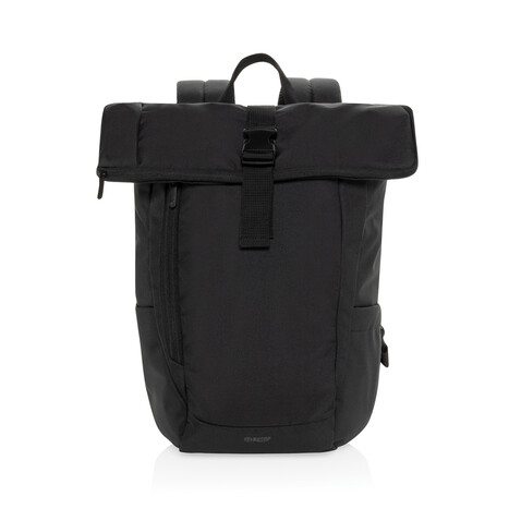 Swiss Peak Aware™ RPET Leonard 15,6&quot;-Laptop-Rucksack schwarz bedrucken, Art.-Nr. P763.4601