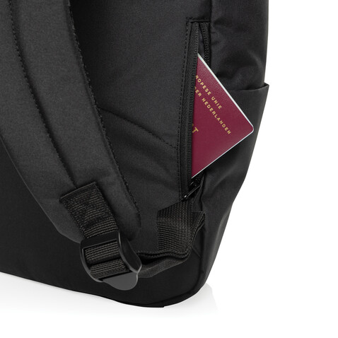 Swiss Peak Aware™ RPET Leonard 15,6&quot;-Laptop-Rucksack schwarz bedrucken, Art.-Nr. P763.4601