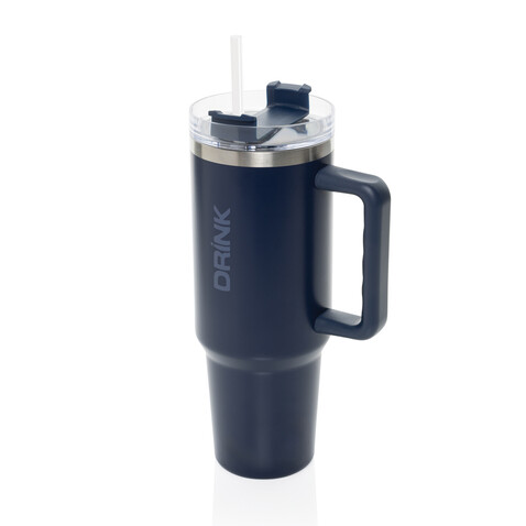 Peakflow Becher aus RCS recyceltem Stainless Steel 1200ml navy blau bedrucken, Art.-Nr. P437.3325