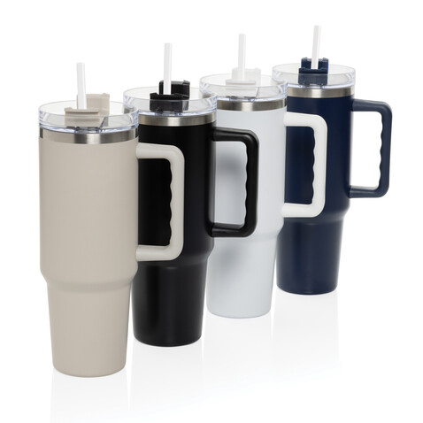Peakflow Becher aus RCS recyceltem Stainless Steel 1200ml navy blau bedrucken, Art.-Nr. P437.3325