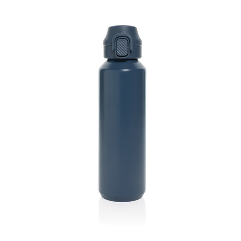 Via RCS Re-Steel Sportflasche mit Verschluss, 600ml navy blau bedrucken, Art.-Nr. P437.5025