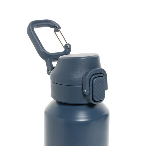 Via RCS Re-Steel Sportflasche mit Verschluss, 600ml navy blau bedrucken, Art.-Nr. P437.5025
