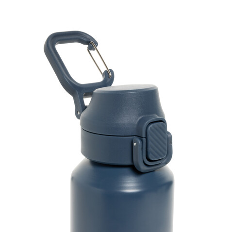 Via RCS Re-Steel Sportflasche mit Verschluss, 600ml navy blau bedrucken, Art.-Nr. P437.5025