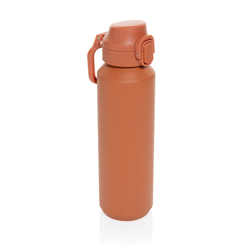 Via RCS Re-Steel Sportflasche mit Verschluss, 600ml orange bedrucken, Art.-Nr. P437.5008