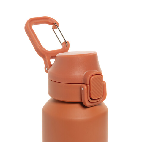 Via RCS Re-Steel Sportflasche mit Verschluss, 600ml orange bedrucken, Art.-Nr. P437.5008