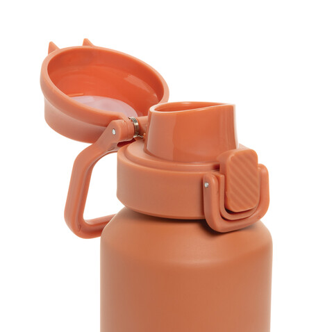 Via RCS Re-Steel Sportflasche mit Verschluss, 600ml orange bedrucken, Art.-Nr. P437.5008