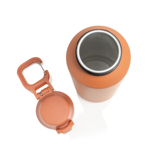 Via RCS Re-Steel Sportflasche mit Verschluss, 600ml orange bedrucken, Art.-Nr. P437.5008