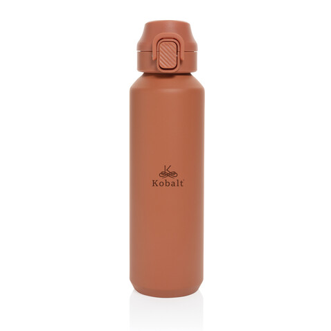 Via RCS Re-Steel Sportflasche mit Verschluss, 600ml orange bedrucken, Art.-Nr. P437.5008