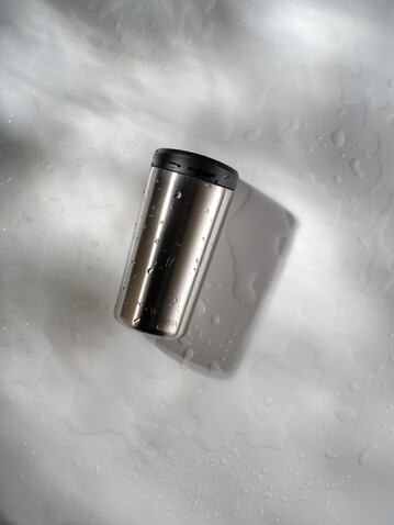 Avira Alix Klickbecher aus RCS rec. Stahl 400ml silber bedrucken, Art.-Nr. P438.1002