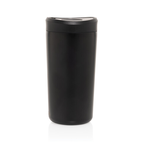 Avira Alix Klickbecher aus RCS rec. Stahl 400ml schwarz bedrucken, Art.-Nr. P438.1001