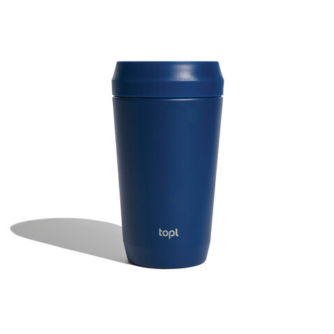 Topl-Trinkbecher aus rec. Stahl mit 360-Grad-Deckel 354ml navy blau bedrucken, Art.-Nr. RBTGS12NA