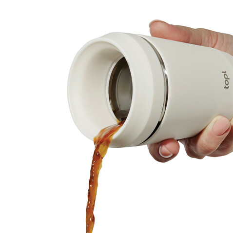 Topl-Trinkbecher aus rec. Stahl mit 360-Grad-Deckel 236ml weiß bedrucken, Art.-Nr. RBTGS8SA