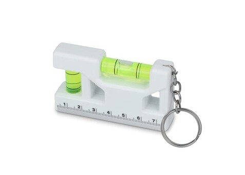 Mini-Wasserwaage als Schlüsselanhänger - Weiss bedrucken, Art.-Nr. LT99612-N0001