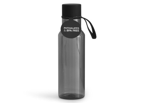 Wasserflasche 600 ml - Transparent / Schwarz bedrucken, Art.-Nr. LT52040-N0402 Wasserflasche 600 ml - Transparent / Schwarz bedrucken, Art.-Nr. LT52040-N0402