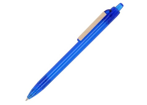 Kugelschreiber Ozean mit Papierclip - Transparent Dunkelblau bedrucken, Art.-Nr. LT87822-N0410