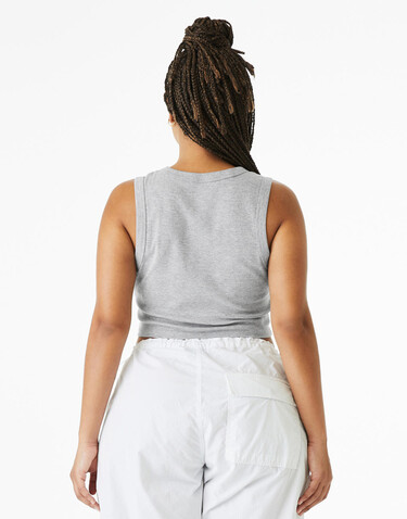 Bella Women`s Micro Rib Muscle Crop Tank, Solid Black Blend, XS bedrucken, Art.-Nr. 026061072