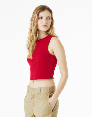 Bella Women`s Micro Rib Muscle Crop Tank, Solid Black Blend, 2XL bedrucken, Art.-Nr. 026061077