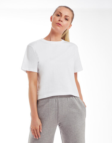 Mantis Women`s Cropped Heavy T, White, M bedrucken, Art.-Nr. 183480004