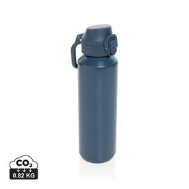 Via RCS Re-Steel Sportflasche mit Verschluss, 600ml navy blau bedrucken, Art.-Nr. P437.5025 Via RCS Re-Steel Sportflasche mit Verschluss, 600ml navy blau bedrucken, Art.-Nr. P437.5025