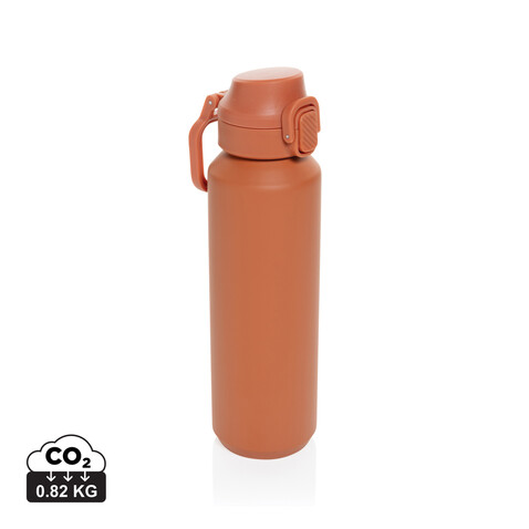 Via RCS Re-Steel Sportflasche mit Verschluss, 600ml orange bedrucken, Art.-Nr. P437.5008