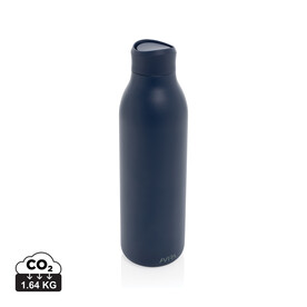 Avira Alok 360 Klick-Wasserflasche aus RCS rec. Stahl, 600ml navy blau bedrucken, Art.-Nr. P438.0925