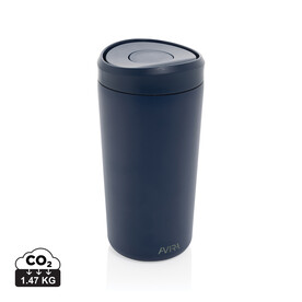 Avira Alix Klickbecher aus RCS rec. Stahl 400ml navy blau bedrucken, Art.-Nr. P438.1025