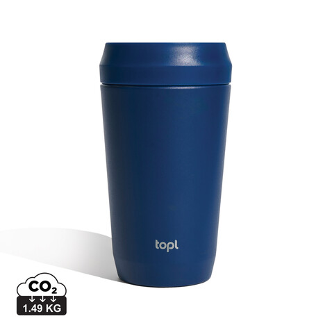 Topl-Trinkbecher aus rec. Stahl mit 360-Grad-Deckel 354ml navy blau bedrucken, Art.-Nr. RBTGS12NA