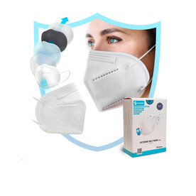 Virshields FFP2 Filtering Half Mask 5 Layers, White, One Size bedrucken, Art.-Nr. 993630000
