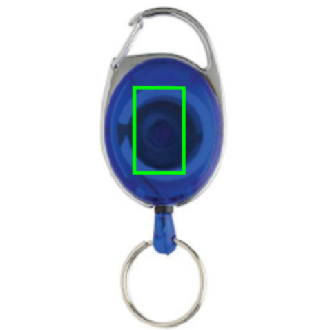 Roller-Clip-Schlüsselanhänger aus RCS recyceltem ABS blau bedrucken, Art.-Nr. P191.6505